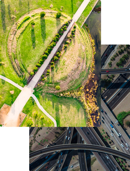 Contrast between beautiful and industrialized landscape